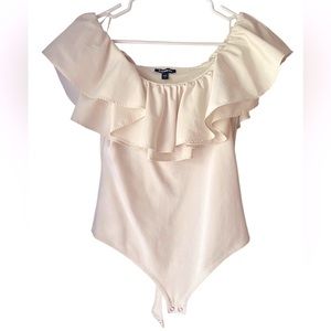 Express | Ivory Ruffle Bodysuit